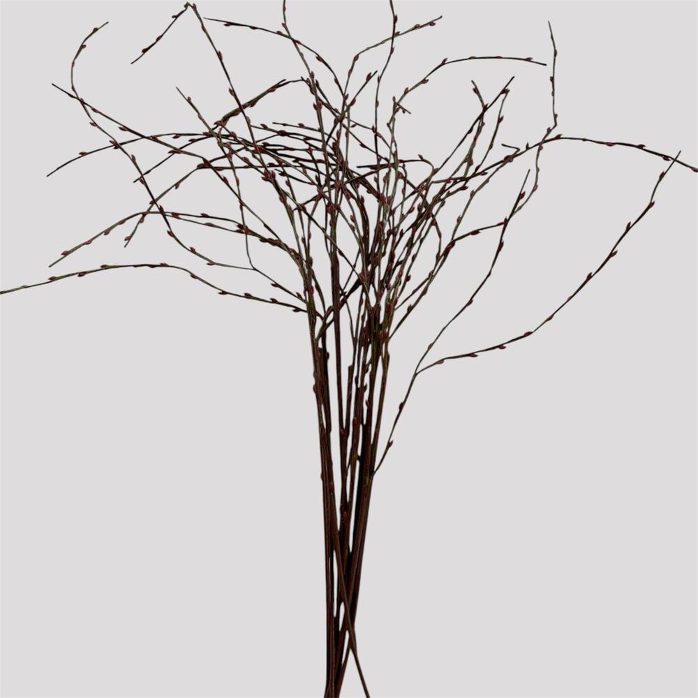 Red Budding Tall Branches Faux Set of 9 Decorative Flexible Branch 50" Tall